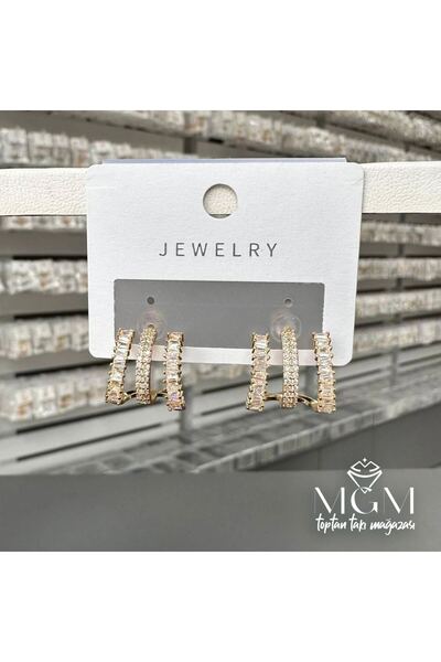 atastore2017 Zircon Baguette Stone Earrings