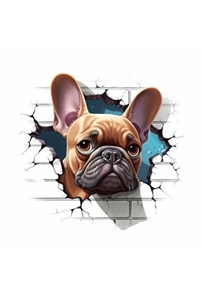 OEM 3D French Bulldog wall sticker, repositionable premium textile decal, pri...
