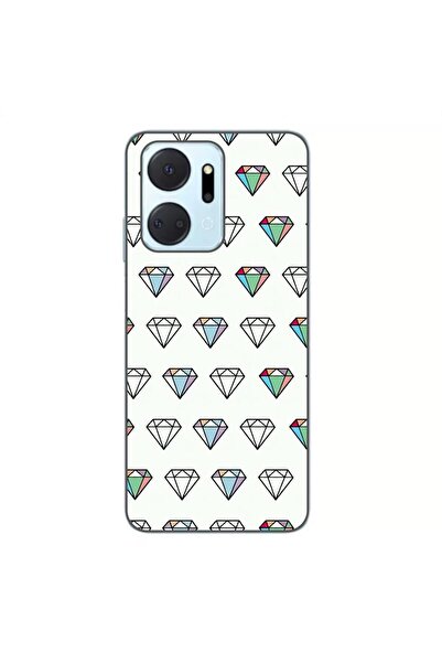 OEM Husa compatibila cu Honor X7a Silicon Gel Tpu Model Diamonds Pattern Tran...