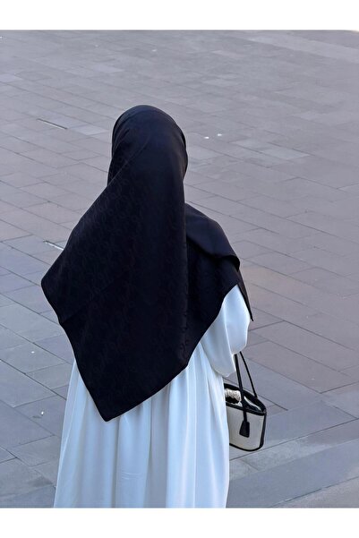 Qalortex Scarf Κασκόλ Ζακάρ Μίρα Μεγάλου Μεγέθους Premium - Μαύρο