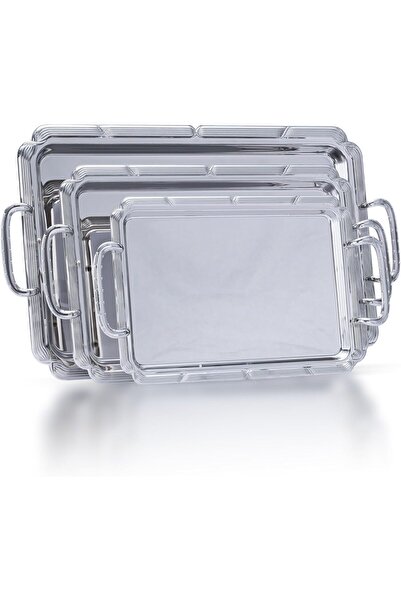 ALSAIF 3-piece serving tray set with side handles, modern and elegant design ...
