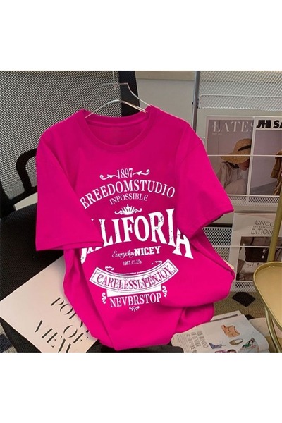 valeriae Tricou cu mânecă scurtă, croială lejeră, premium, cu imprimeu special