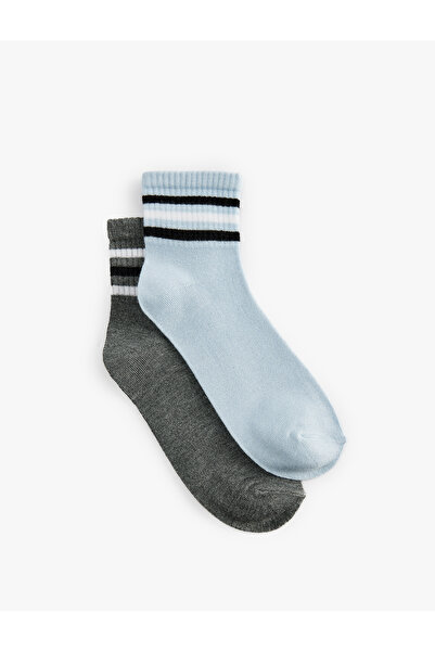 Koton Striped 2-Piece Viscose Socks Set