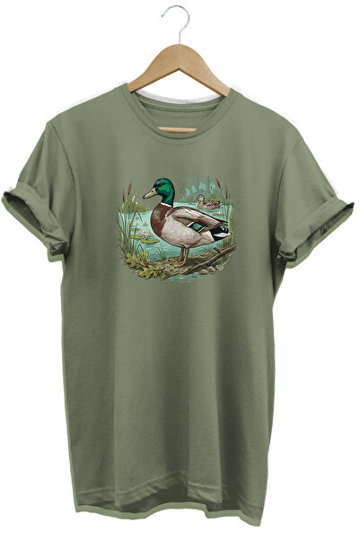 remonz Green-Capped Duck and Target Printed Land T-Shirt Outdoor Clothing