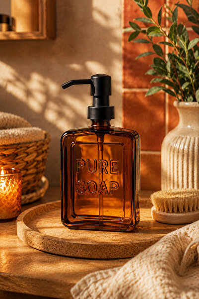 MİEN Amber Cam Sıvı Sabunluk 450ml