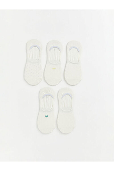 LC Waikiki Rmz Gi̇yi̇m Farkiyla Embroidered Women's Ballerina Socks 5-Pack