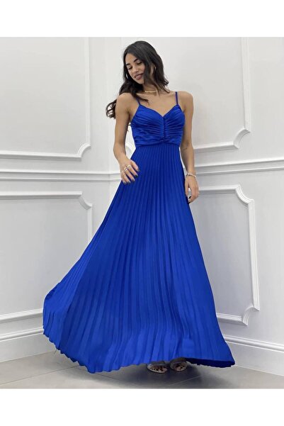 Toyska Stacy pleated satin dress, One Size