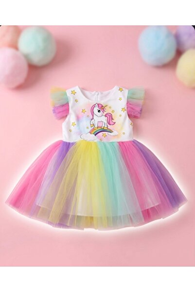 KDSYLDZ Kız Çocuk Unicorn Kostümü