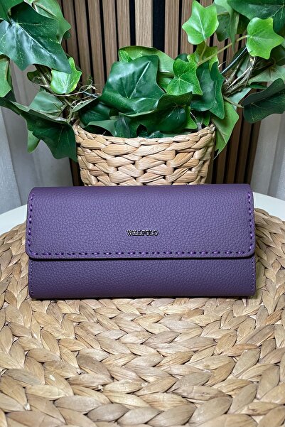 Fibag Women's Purple Color, Original Leather Wallet with Extra Card Holder De...