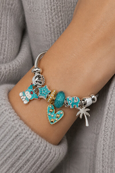 MakeWell Stainless Steel Charm Bracelet for Women – Modern Design with Shell ...