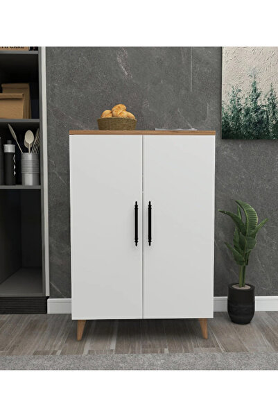 caneli 3 Raflı 2 Kapaklı Çok Amaçlı Dolap Çok Amaçlı Mutfak Dolabı Banyo Dola...