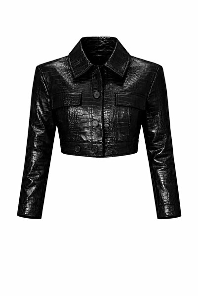 Tamor Butik Femme Krokodil Desen Suni Deri Ceket