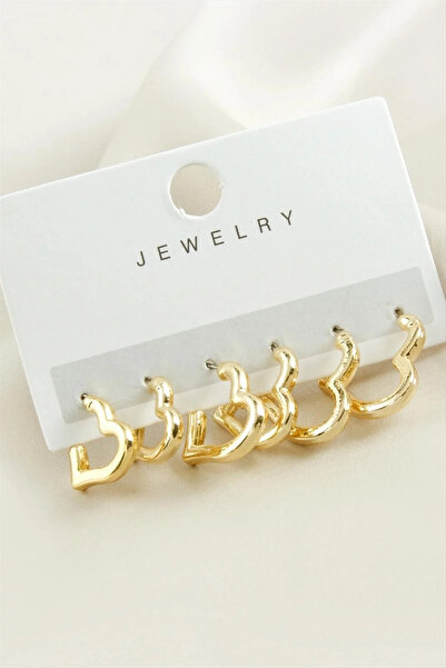 Generic Brand 6 Pieces Heart Metal Earrings
