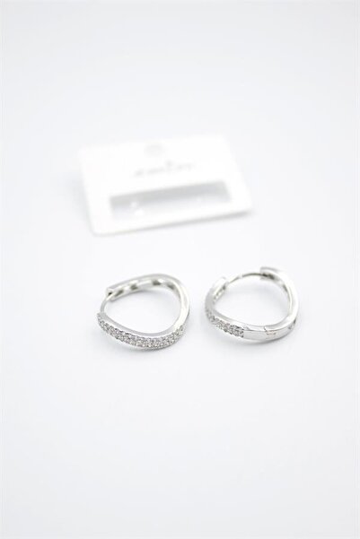 atastore2017 Jewelled Hoop Earrings - Silver