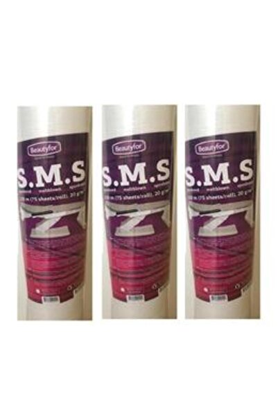 Beautyfor Pachet 3 x Rola cearceaf SMS - Rolă de folie SMS, 0.8m x 150m, 75 b...