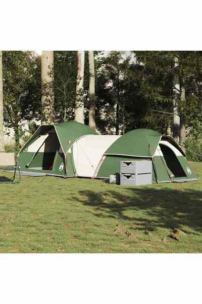 vidaxl Cort de camping pentru 5 persoane, verde, impermeabil