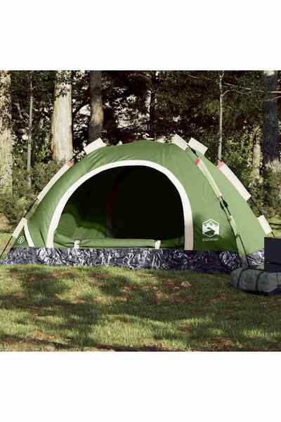 vidaxl Cort de camping pentru 4 persoane, setare rapida, verde
