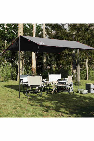 vidaxl Prelata de camping, gri si portocaliu, 360x294 cm, impermeabila