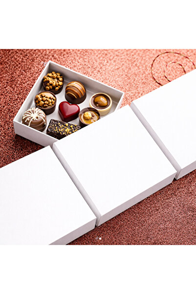Ambalaj Modacısı SÜRGÜLÜ KARE KUTU BEYAZ 25 ADET ( 10X10X3,5 CM )