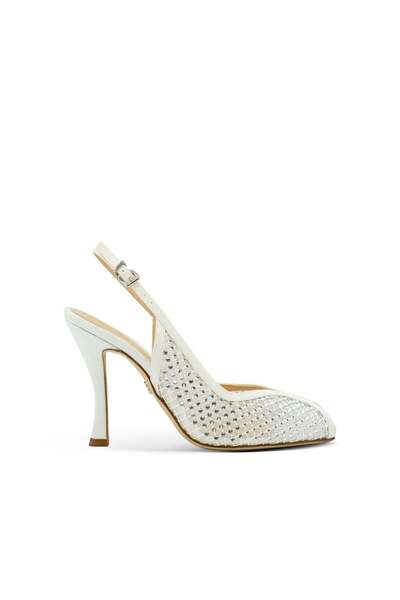 Vario Crystal Stone Heeled Evening Dress Shoes Z480 Raso Bianco (White Satin ...