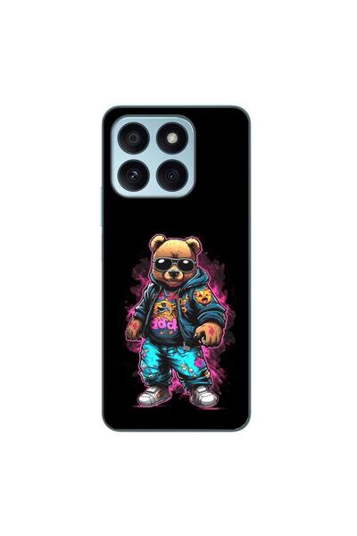 OEM Husa compatibila cu Honor X8b Silicon Gel Tpu Model Bear Cool Black