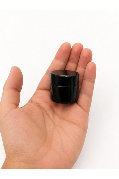 makrobay 6 Adet 10 ML Amber Cam Kavanoz Siyah Kapaklı