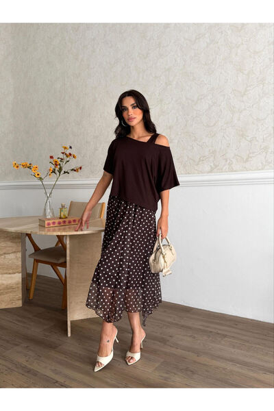 Royteks Fashion Kadın Kayık Yaka Ve Asimetrik Kullanılabilir Rahat Bluz Ve As...
