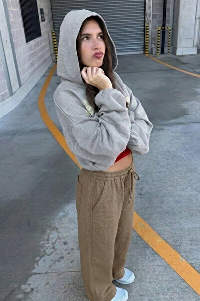 MATERIAL Women's Linen Look Summer Loose Mink Trousers