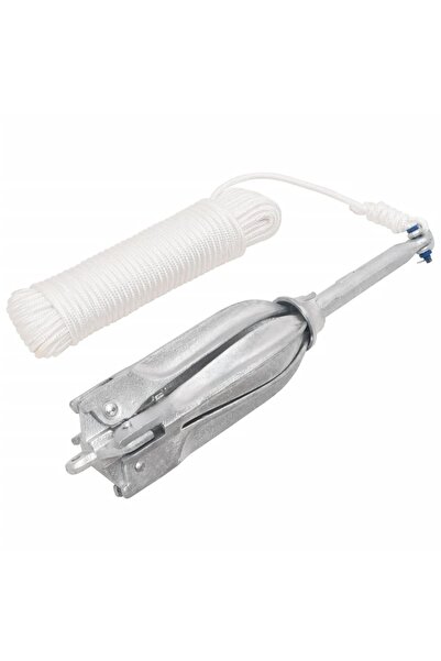 vidaxl Ancoră pliabilă cu funie, 10 kg, fontă galvanizată la cald