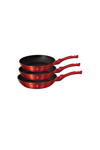 Berlinger Haus Σετ τηγανια 3 τεμ από Αλουμίνιο, Metallic Line Burgundy BH-1288NF