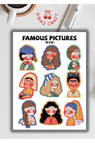 Kiraz Craft Ünlü Tablolar Famous Sanat RetroTemalı Sticker Seti – Eğlenceli &...