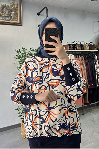 Tığ Triko Ribanalı Tunik Saks