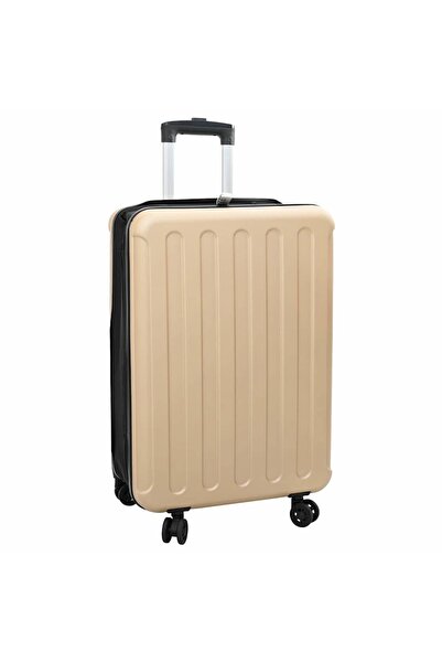 vidaxl Valiză cu blocare Șampanie 43 x 27 x 66 cm Plastic ABS