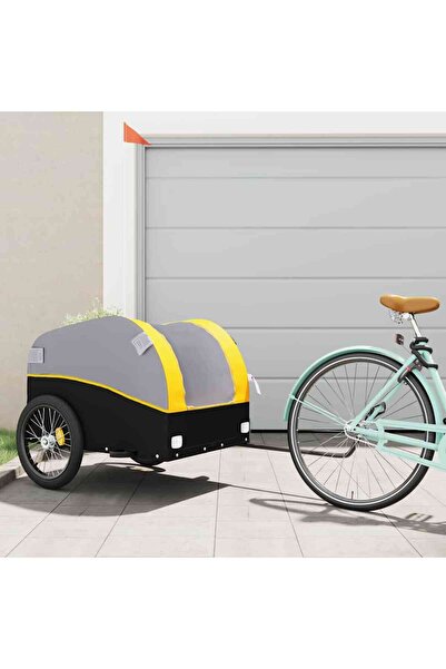 vidaxl Bicycle trailer, black and yellow, 45 kg, iron