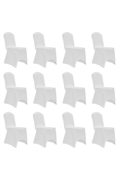 vidaxl Elastic chair covers, 12 pcs., white