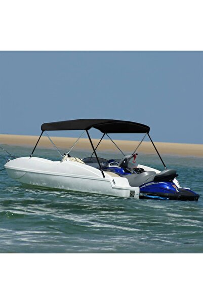 vidaxl Parasolar barcă Bimini cu 2 arcuri, negru, 180x150x110 cm