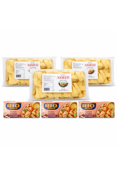 Asselti Set Paste Italienești și Ton Rio Mare - 3x Pappardelle 250g + 3x Ton ...