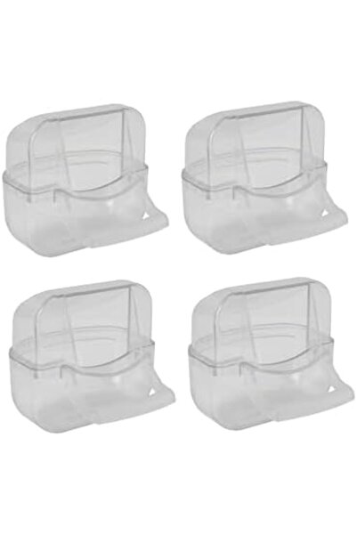 Premini Şeffaf Kuş Yemliği 4'lü Set, Dayanıklı ve Kullanışlı Tasarım