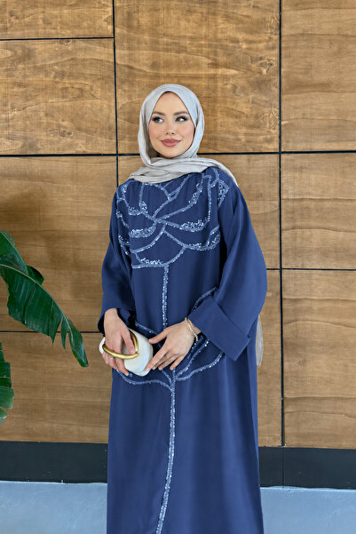 Miss Allos Women's Embroidered Bat Sleeve Linen Dress