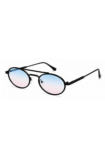 Toz Vintage Harel Pink Blue Gradient Glass Metal Frame Vintage Retro Sunglasses