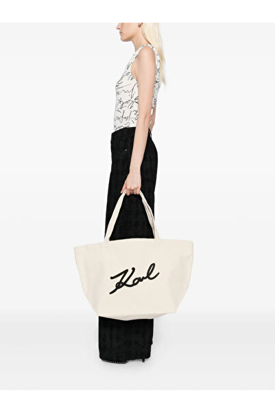 Karl LagerfeId Canvas Bag - beige