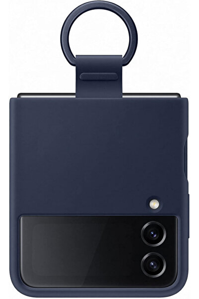 Samsung Case Galaxy Z Flip4 Silicone Cover with Ring, EF-PF721TNEGWW, Navy