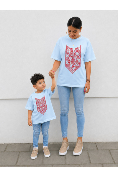 VODEXA Μπλουζάκι Mother Child Oversize, Σετ με δύο μπλουζάκια, 100% βαμβάκι, ...