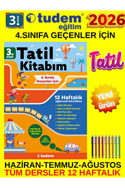 Fenomen Yayıncılık Tudem 3. Sınıf Tatil Kitabı 12 Hafta Hazırlık Seti 4. Sını...