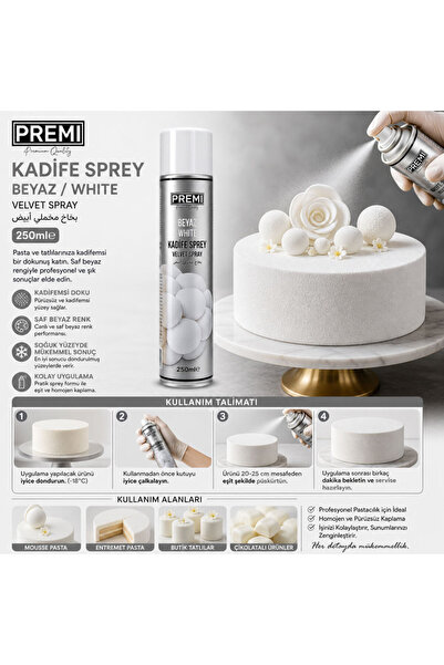 Premi KADİFE SPREY BEYAZ 250 ML