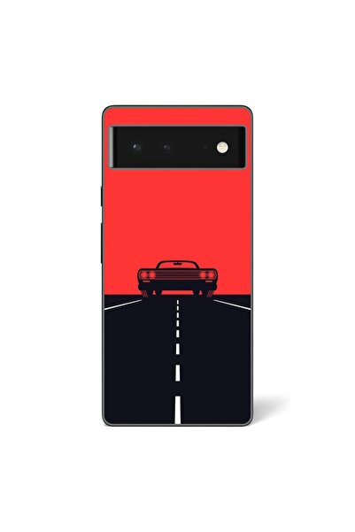 OEM Husa compatibila cu Google Pixel 6 Silicon Gel Tpu Model Red Sky Muscle Car