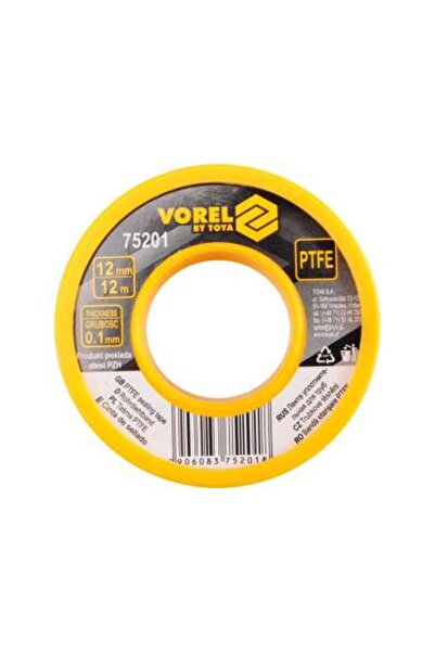 Vorel Ptfe Tape, 12Mmx0.01Mmx12M