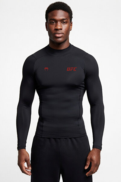 Flex Premium UFC Kırmızı Siyah UzunKol Compression Erkek T-Shirt Spor Gym Fit...