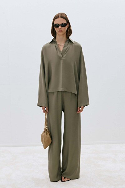 Suud Collection Haki Alessa Tensel Pantolon