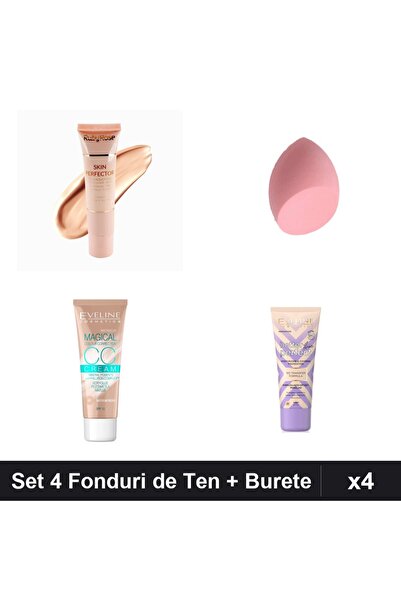 Eveline Set 4 Fonduri de Ten Ruby Rose Eveline, Nuante 01 Medium Beige Ivory ...